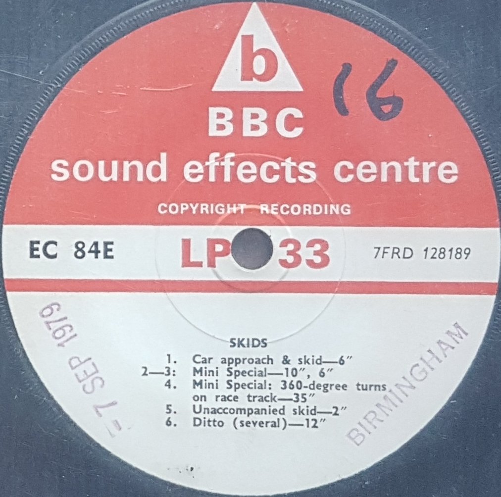 EC 84E Skids Not registered from the BBC records and Tapes library Label